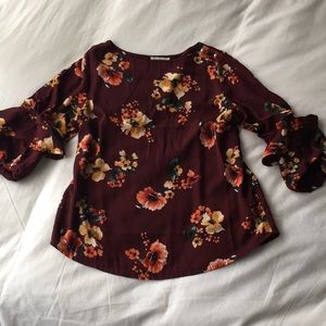 Floral 3/4 Sleeve Blouse